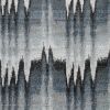 5' X 8' Blue Ivory Machine Woven Geometric Waves Indoor Area Rug