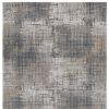 10' X 13' Ivory Grey Machine Woven Abstract Scratch Indoor Area Rug