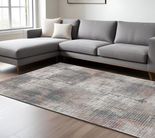 10' X 13' Grey Or  Brick Polypropylene And  Polyester Rug