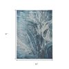 5' X 8' Silver Or Blue Abstract Brushstrokes Indoor Area Rug