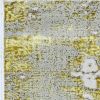 5' X 8' Ivory Or Gold Abstract Brushstrokes Indoor Area Rug