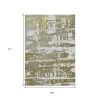 5' X 8' Ivory Or Gold Abstract Brushstrokes Indoor Area Rug