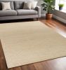 5' X 7' Ivory Hand Woven Jute And Wool Indoor Area Rug