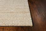5' X 7' Ivory Hand Woven Jute And Wool Indoor Area Rug