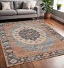 5' X 7' Blue Medallion Hand Woven Area Rug