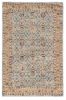 2' X 4' Blue and Orange Floral Hand Woven Area Rug