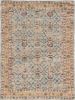 2' X 4' Blue and Orange Floral Hand Woven Area Rug