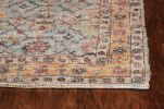 2' X 4' Blue and Orange Floral Hand Woven Area Rug