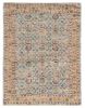 5' X 7' Green and Ivory Floral Hand Woven Area Rug