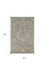 2' X 3' Sage Green Wool Floral Distressed Area Rug