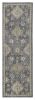 2' X 7' Slate Grey Floral Vine Wool Indoor Runner Rug