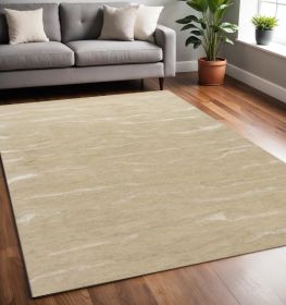 5' X 7' Beige Hand Tufted Abstract Indoor Area Rug