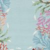 5' X 8' Blue Fish and Coral Hand Hooked Area Rug