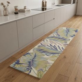 10' Ivory Pink and Green Wool Tropical Botanical Hand Tufted Runner Rug