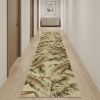 10' Ivory Hand Tufted Tropical Leaves Indoor Runner Rug