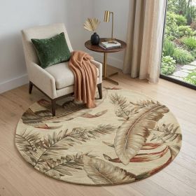 5' Ivory Round Wool Hand Tufted Area Rug