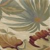 2' X 10' Ivory Tropical Leaves Wool Indoor Runner Rug