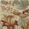 5' X 8' Ivory Hand Tufted Tropical Plants Indoor Area Rug