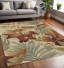 5' X 8' Ivory Hand Tufted Tropical Plants Indoor Area Rug