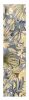 2' X 10' Blue Tropical Leaves Wool Indoor Runner Rug