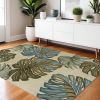4' X 6' Ivory Hand Tufted Monstera Indoor Area Rug
