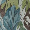 5' X 8' Blue Tropical Leaves Indoor Area Rug