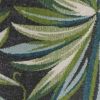 5' X 8' Grey Teal Machine Woven Tropical Indoor Area Rug