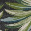 5' X 8' Grey Teal Machine Woven Tropical Indoor Area Rug