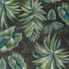 10' X 13' Grey Machine Woven Tropical Leaves Indoor Area Rug