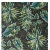 10' X 13' Grey Machine Woven Tropical Leaves Indoor Area Rug