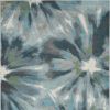 5' X 8' Teal Tropical Flower Indoor Area Rug