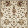 5' X 8' Champagne Beige Hand Tufted Traditional Floral Indoor Area Rug
