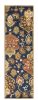 2' X 7' Navy Floral Tapestry Wool Runner Rug