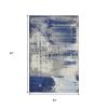 5' X 7' Ice Blue Abstract Splash Indoor Area Rug