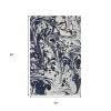 5' X 7' Blue Paint Splash Indoor Area Rug