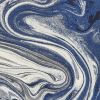 5' X 7' Blue Abstract Design Indoor Area Rug