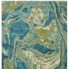5' X 7' Teal Abstract Splash Indoor Area Rug