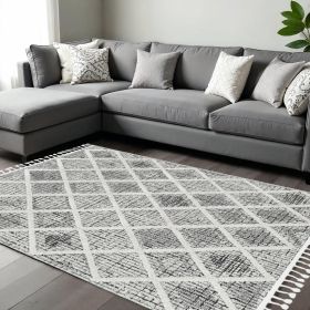 12' X 15' Charcoal Geometric Area Rug