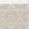 5' X 8' Beige and Ivory Geometric Area Rug