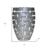12 Mouth Blown Wall Design Silver Vase