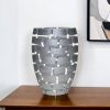 12 Mouth Blown Wall Design Silver Vase