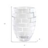 12" Mouth Blown Frosted Crystal European Made Wall Design Vase