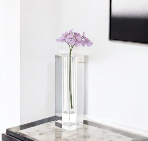 7 Hand Crafted Crystal Square Optical Bud Vase