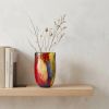 11 Multicolor Art Glass Oval Vase
