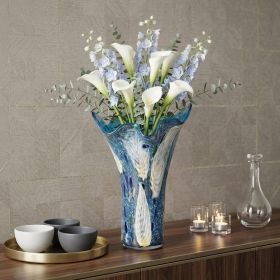 17 Multicolor Glass Art Blue Napkin Vase