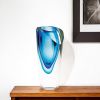 9 Blue Art Glass Vase
