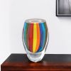 6 Multicolor Art Glass Vase