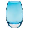 8 Mouth Blown Crystal Lead Free Oval Thick Aqua Blue Walled Vase