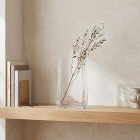 9 Clear Glass Rectangle Handmade Vase