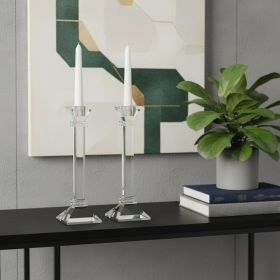 Hand Crafted Crystal Pair Classic Candle Holders